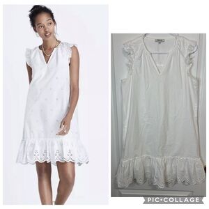 Madewell white eyelet garden dress size L